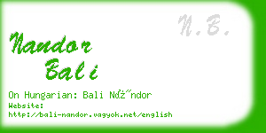 nandor bali business card